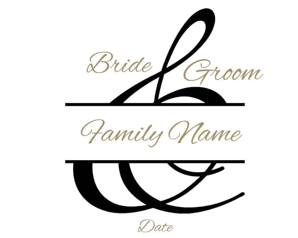 Wedding Logo Decals Wedding Monogram Groom & Bride Initials Simple