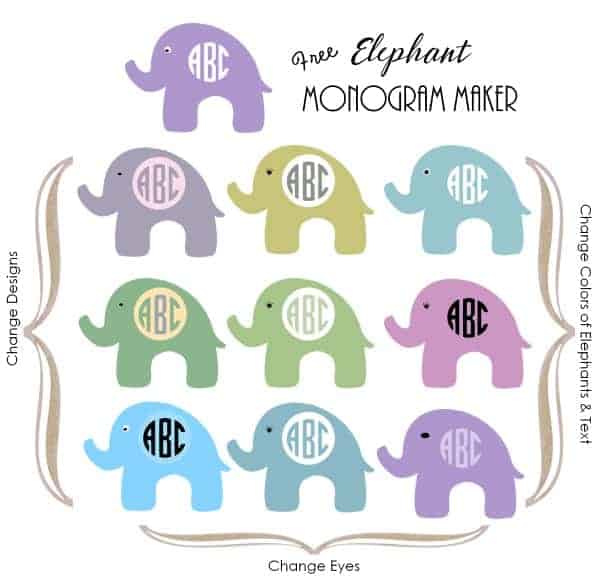 Download Free Elephant Monogram Create Online Download Instantly
